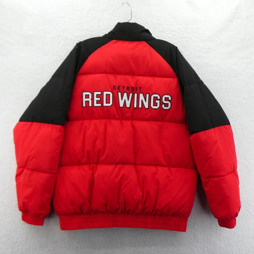 G-III Jacket Mens Large Detroit Red Wings Red Black Puffer Full Zip NHL Hockey‎